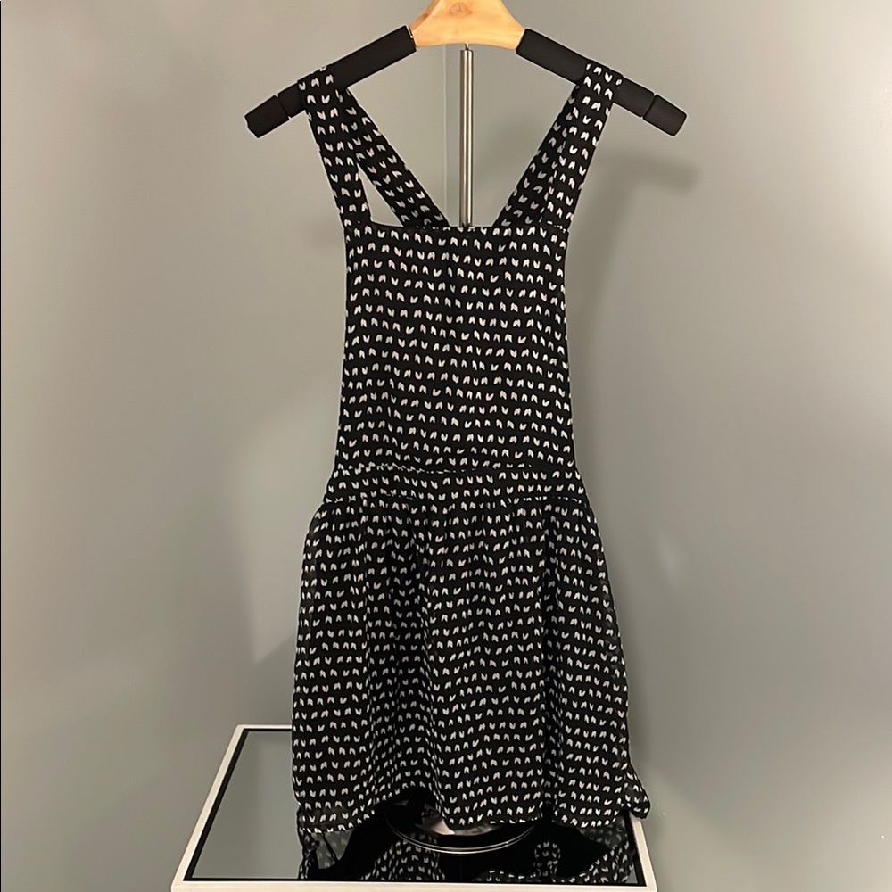 One Clothing Black and White overall style, mini skirt EUC